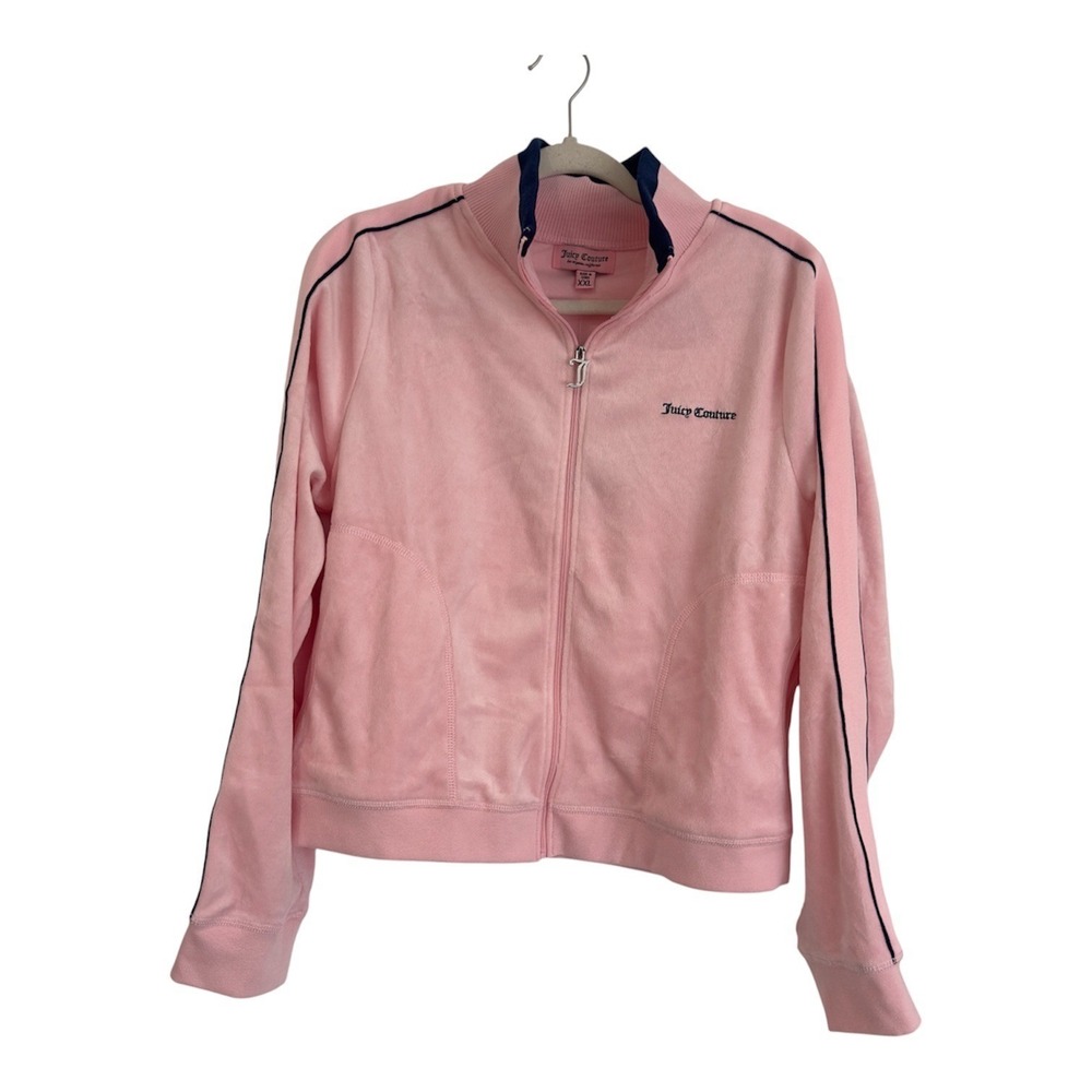 Juicy Couture Pink Velour Pickleball Track Jacket XXL Juicy Anyone Full Zip